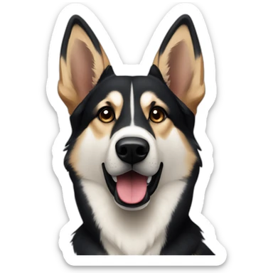 German shepherd and husky mix dark sticker