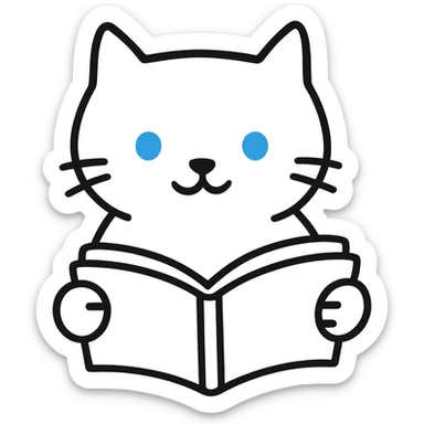 Make the cat's eyes bright blue, keep the original style, no background. sticker