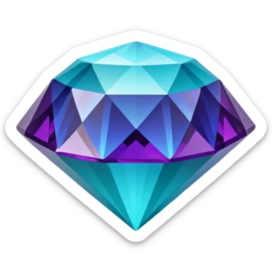 Multichrome colorshifting from dark purple to blue to turquoise,  diamond sticker