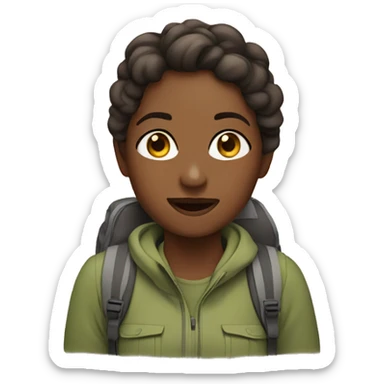 Girl on a hike  sticker