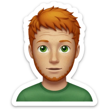 Ginger man with freckles and green eyes  sticker