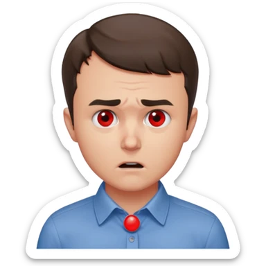Charlie kirk with red dot on neck and scared expression on face sticker