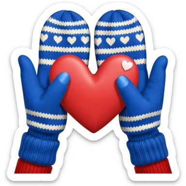 hands in mittens make a heart like 🫶🏻 sticker