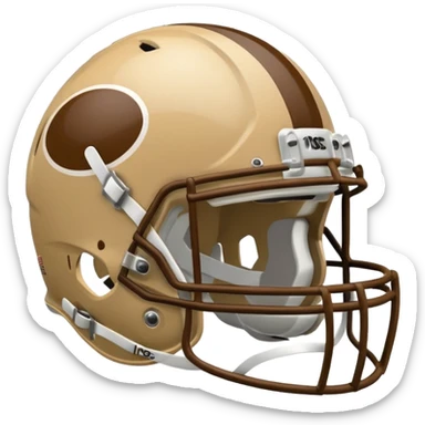 College football player helmet in light tan color  sticker