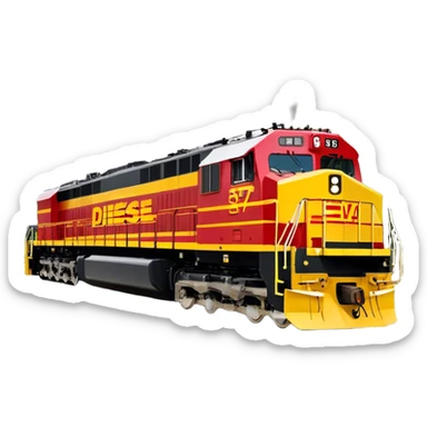 Diesel Locomotive - EMD SD70 (Model Year: 2021) (Iconic colour: Red and yellow) sticker