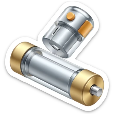 tiny glass fuse with metal caps. sticker