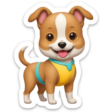 Dog wearing a bikini sticker