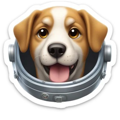 Un perro montando una nave espacial  sticker