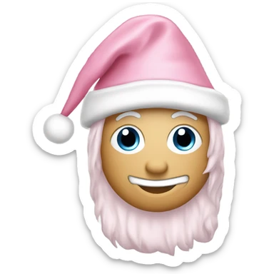 Light pink Santa hat with sparkly snowflakes  sticker