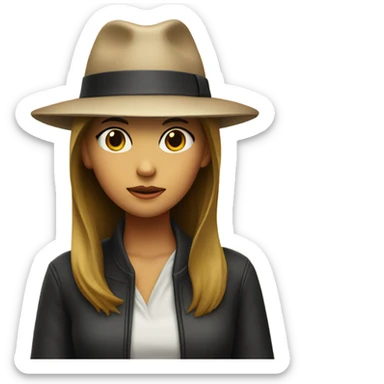 mystery girl with a hat and a cigarette  sticker