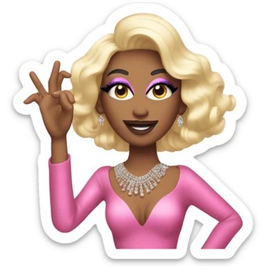 A drag queen doing the vogueing hand pose  sticker