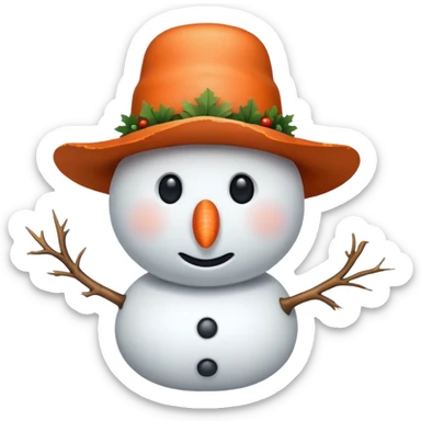 snowman wearing a country hat sticker