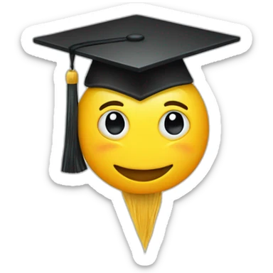 smiley wearing mortarboard sticker