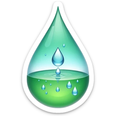 Transparent Clear Green Droplet (No background)(Inside droplet is nothing) sticker