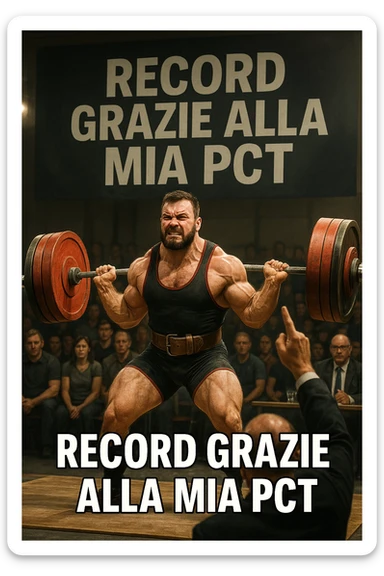 Powerlifter in gara che fa record grazie alla sua "PCT" in italiano sticker