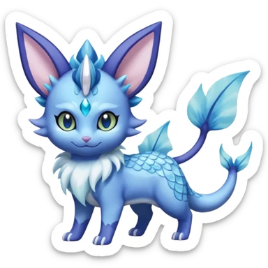 Espeon-Aurorus-Vaporeon-Meowstic-Fakémon-hybrid-creature (full body)  sticker