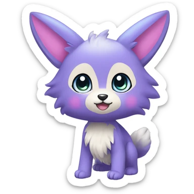  High quality detailed Cute Cool Kawaii stylish Pretty Chibi Fur-Sona Shiny Colorful Sparkly Fakemon Full Body sticker