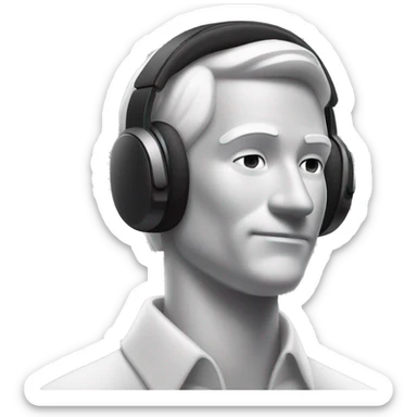 man listening music with airpods max and enjoy it sticker