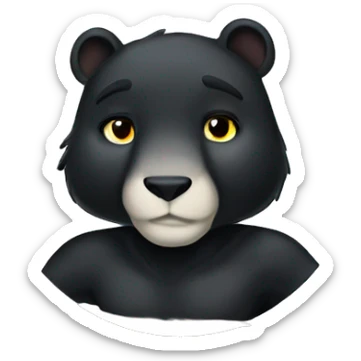 Black male panther and white girl bear hugging  sticker