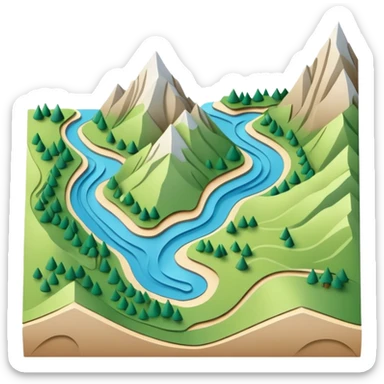 Map for hiking sticker