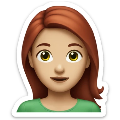 Dark red haired girl with green eyes sticker