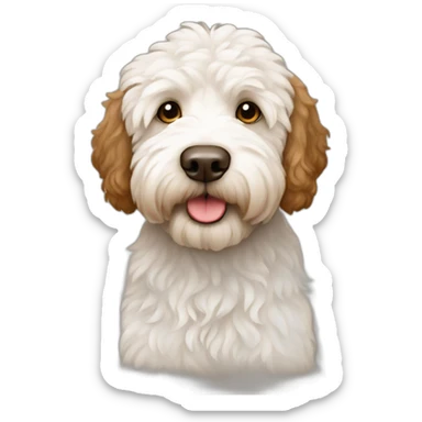 two labradoodles white brown sticker