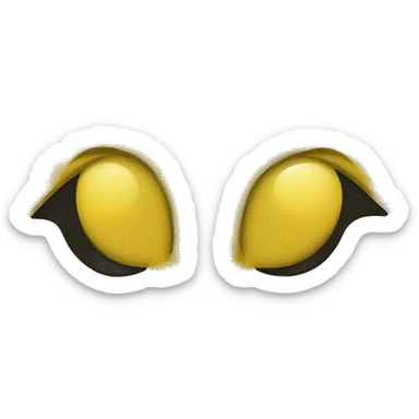 Yellow emoji with both eyes looking right and persed lips sticker