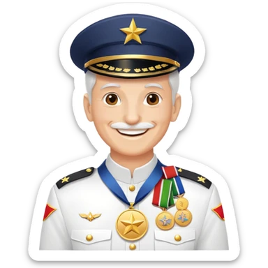 Veteran with medals, smiling, festive atmosphere May 9 sticker