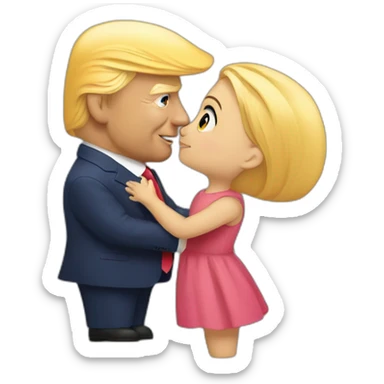 trump kissing his daughter, positivity, inclusiveness sticker