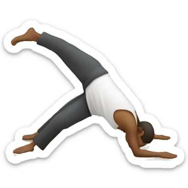 Man doing downward dog sticker