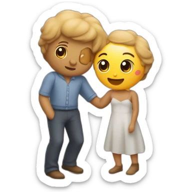 salamèche qui fait un calin avec évoli sticker