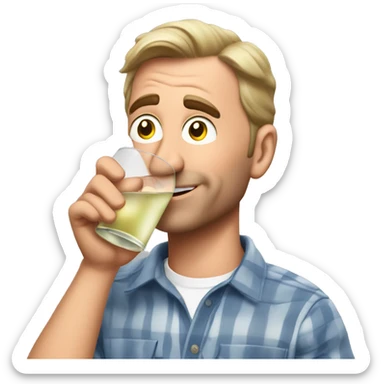 Michael McMahon drinking vodka seltzer sticker