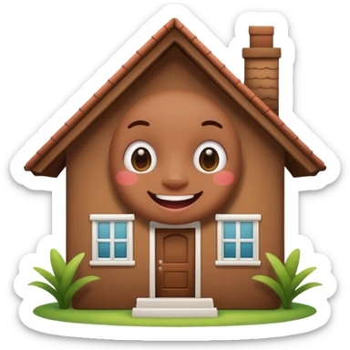 dessiner une maison , met "Airbnb", rajoute un visage (yeux et bouche) avec un sourire. sticker