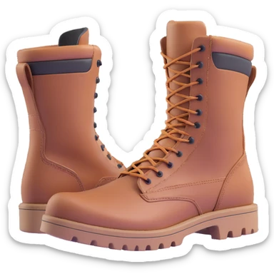 Lowa military tactical hiking boots, rugged brown leather sticker