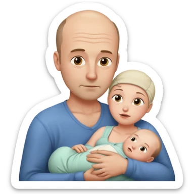 Mother breastfeeding adult balding man sticker