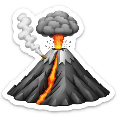 Volcano smoking before eruption no lava sticker