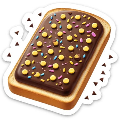 hagelslag-cinematic-realistic-hagelslag-treat-emoji,-depicted-as-crunchy-chocolate-sprinkles-scattered-on-a-slice-of-buttered-bread,-rendered-with-vivid-textures-and-playful,-inviting-lighting. sticker