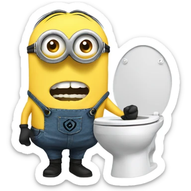Skibidi toilet minion  sticker