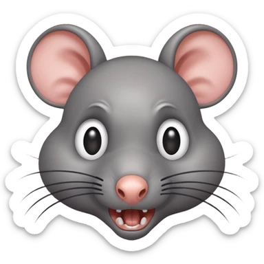 Horrified rat sticker