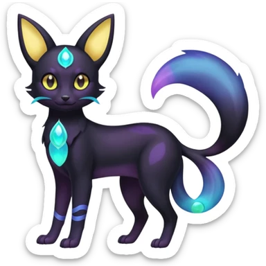 Magical Lunar Celestial Moon-powered-Umbreon-Purrloin-Delcatty-fusion (full body) sticker