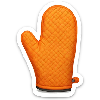 Realistic orange oven mitt sticker
