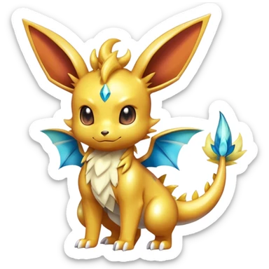 Shiny-Eeveelution-Cute-Fakemon-Dragon-Pokémon-fusion full body sticker