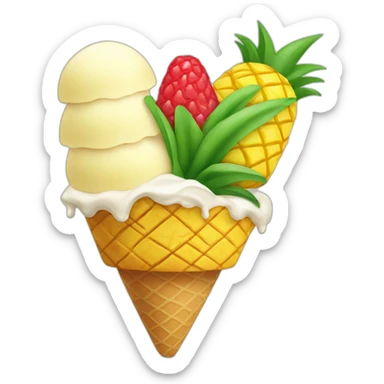 ice cream with a pineapple on top sticker