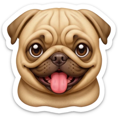 Pug with tongue sticker