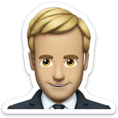 Macron met un bras tendu devant sa tête sticker