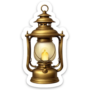 glitter old lantern sticker