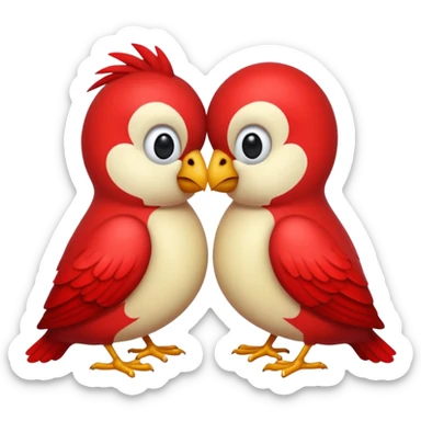 crea dos agapornis dándose un beso sticker