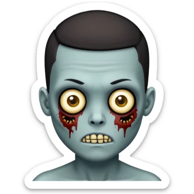 zombie boy with black buzz cut sticker