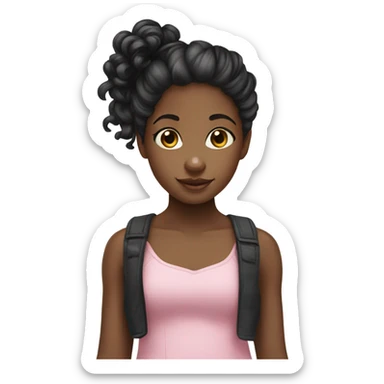 beautiful black girl child with curly pigtail hair  sticker