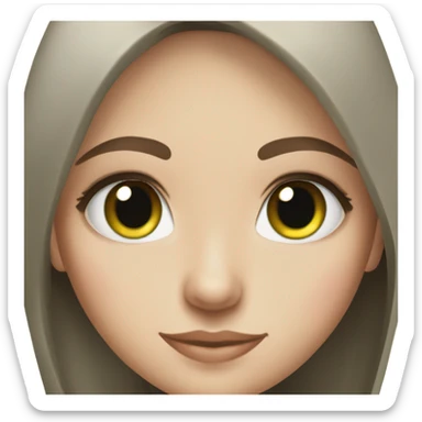 Beautiful Russian girl green eyes straight very long dark brown hair  sticker